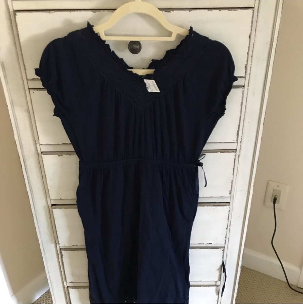Ralph Lauren girls navy cotton dress sz 12/14 with pockets Dark Navy Blue